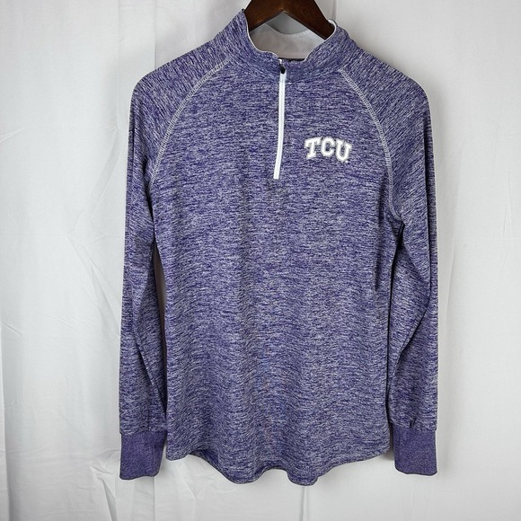 Texas Christian TCU Horned Frogs 1/4 Zip Pullover Colosseum Women's Size Large - Picture 1 of 9